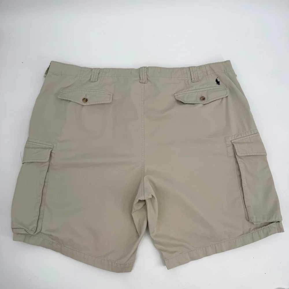 Polo Ralph Lauren Shorts Men’s 50 Big Beige Cargo Pockets Relaxed-discolored